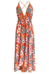 Caroline "UV Floral II" Reversible Silk Georgette Maxi Dress